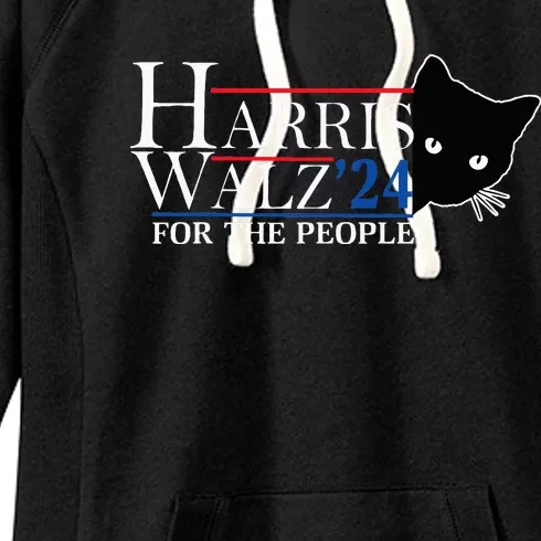 Harris Waltz 2024 For The People Cat Lady Kamala Harris 2024 Women's Fleece Hoodie