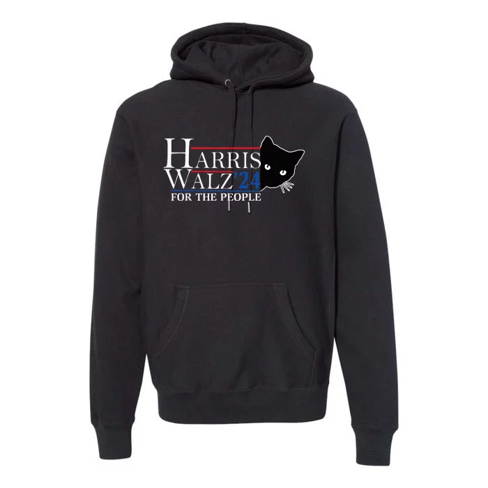 Harris Waltz 2024 For The People Cat Lady Kamala Harris 2024 Premium Hoodie