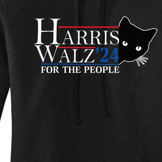 Harris Waltz 2024 For The People Cat Lady Kamala Harris 2024 Women's Pullover Hoodie