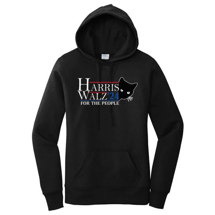 Harris Waltz 2024 For The People Cat Lady Kamala Harris 2024 Women's Pullover Hoodie