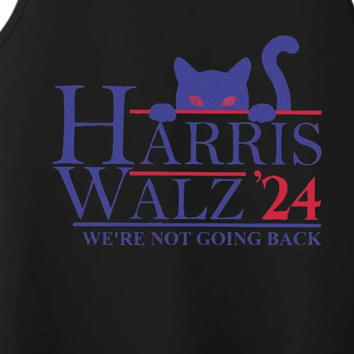 Harris Waltz 2024 WeRe Not Going Back Funny Cat Lady Gift Performance Tank