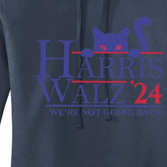 Harris Waltz 2024 WeRe Not Going Back Funny Cat Lady Gift Women's Pullover Hoodie