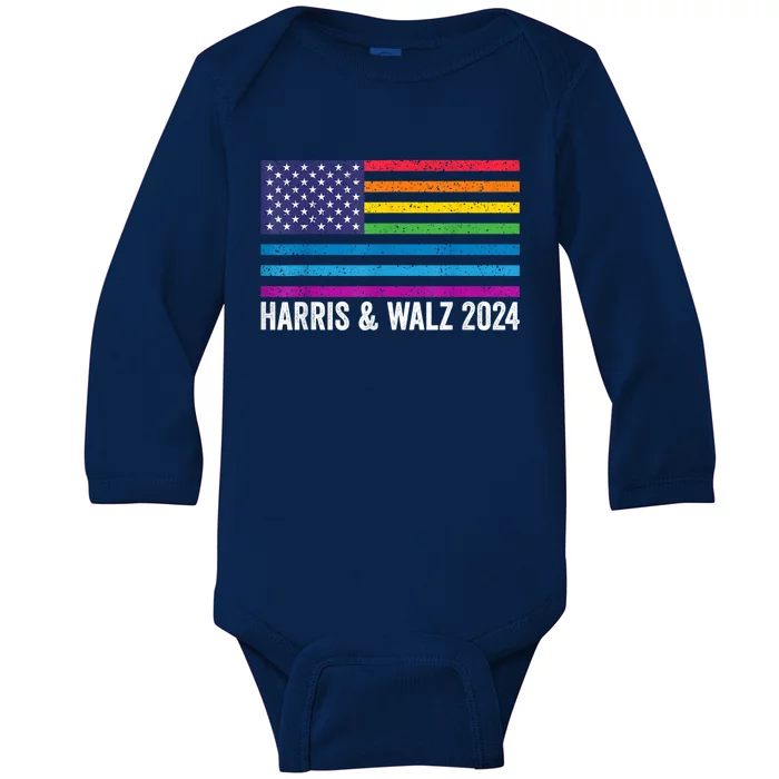 Harris Waltz 2024 Election Kamala Harris Tim Waltz 2024 Baby Long Sleeve Bodysuit