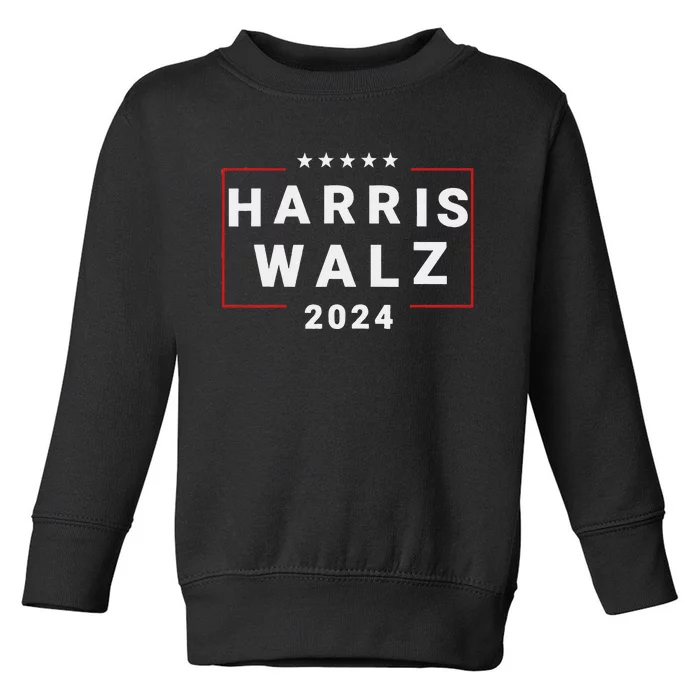 Harris Walz 2024 Election Kamala Harris Tim Waltz 2024 Toddler Sweatshirt