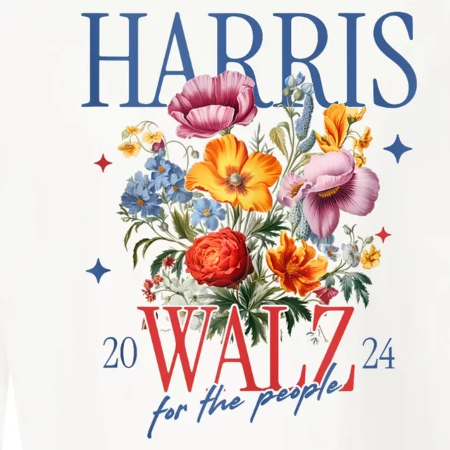 Harris Walz 2024 Election President Kamala Harris Tim Waltz Cropped Pullover Crew