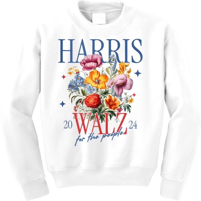 Harris Walz 2024 Election President Kamala Harris Tim Waltz Kids Sweatshirt