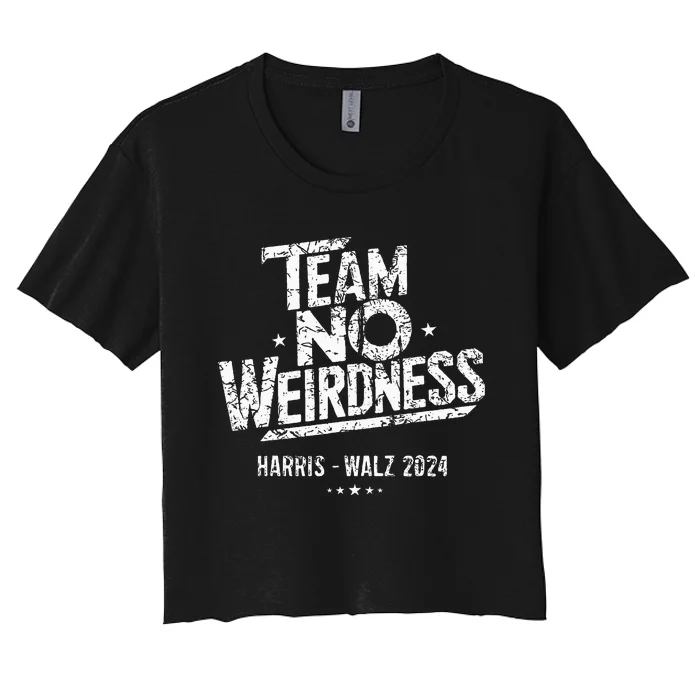 Harris Walz 2024 Team No Weirdness Funny Kamala Tim Waltz Women's Crop Top Tee