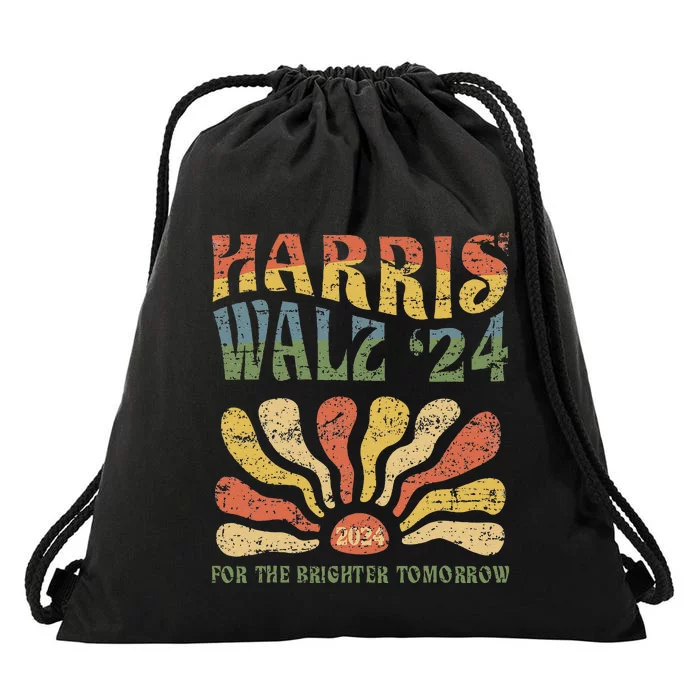 Harris Walz 2024 For President Patriotic Kamala Waltz 2024 Drawstring Bag