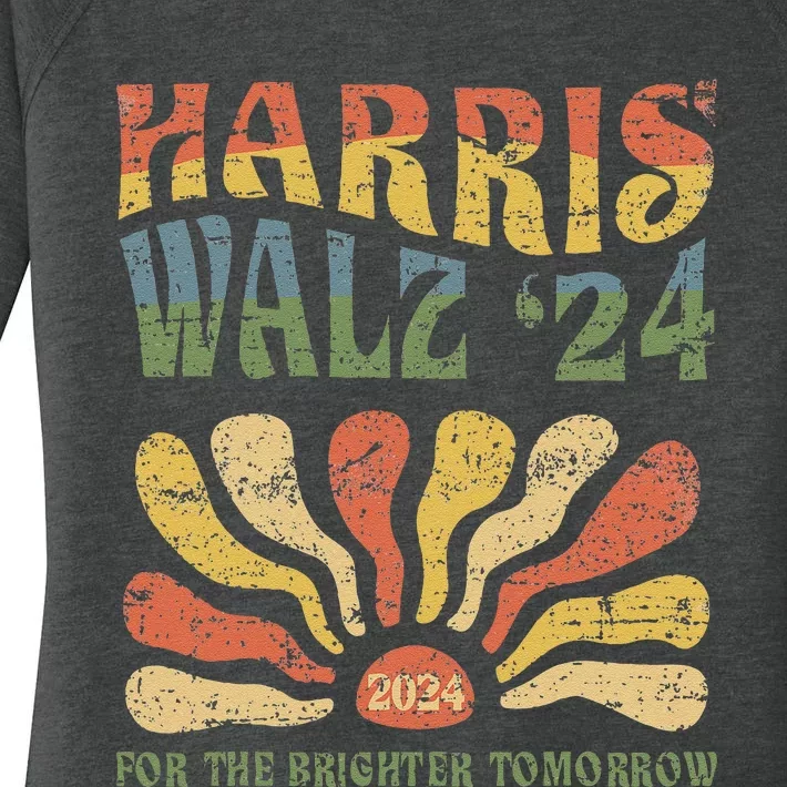 Harris Walz 2024 For President Patriotic Kamala Waltz 2024 Women's Perfect Tri Tunic Long Sleeve Shirt