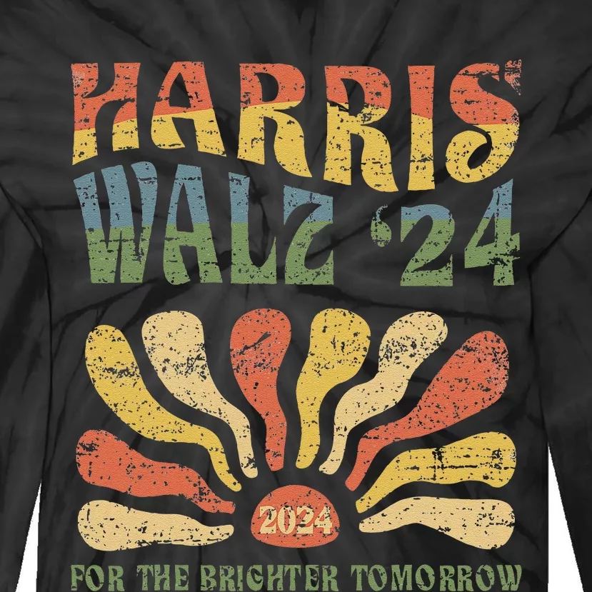 Harris Walz 2024 For President Patriotic Kamala Waltz 2024 Tie-Dye Long Sleeve Shirt