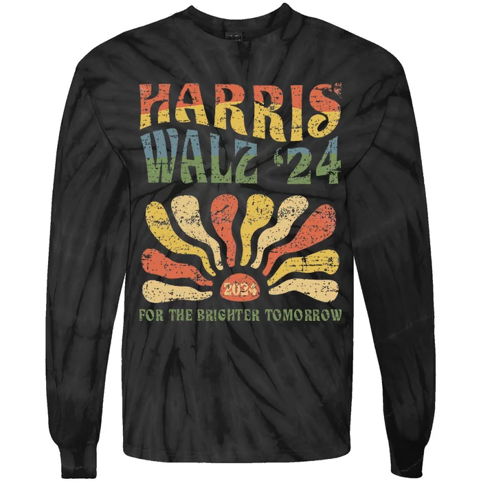 Harris Walz 2024 For President Patriotic Kamala Waltz 2024 Tie-Dye Long Sleeve Shirt