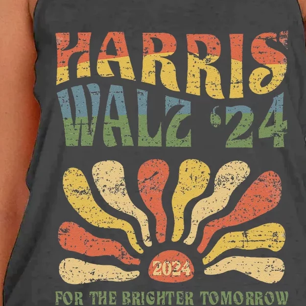 Harris Walz 2024 For President Patriotic Kamala Waltz 2024 Women's Knotted Racerback Tank