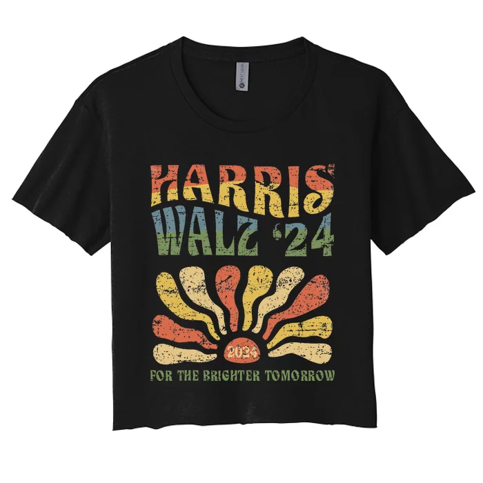 Harris Walz 2024 For President Patriotic Kamala Waltz 2024 Women's Crop Top Tee