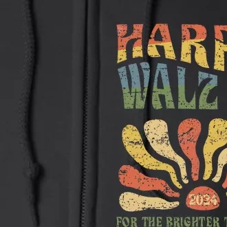 Harris Walz 2024 For President Patriotic Kamala Waltz 2024 Full Zip Hoodie