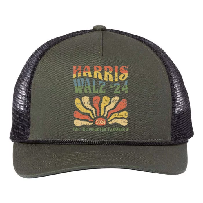 Harris Walz 2024 For President Patriotic Kamala Waltz 2024 Retro Rope Trucker Hat Cap