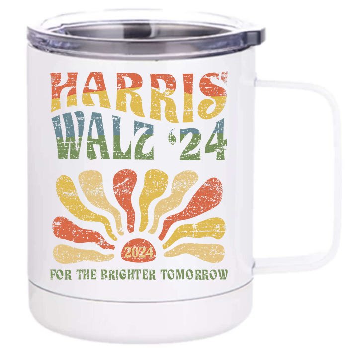 Harris Walz 2024 For President Patriotic Kamala Waltz 2024 Front & Back 12oz Stainless Steel Tumbler Cup