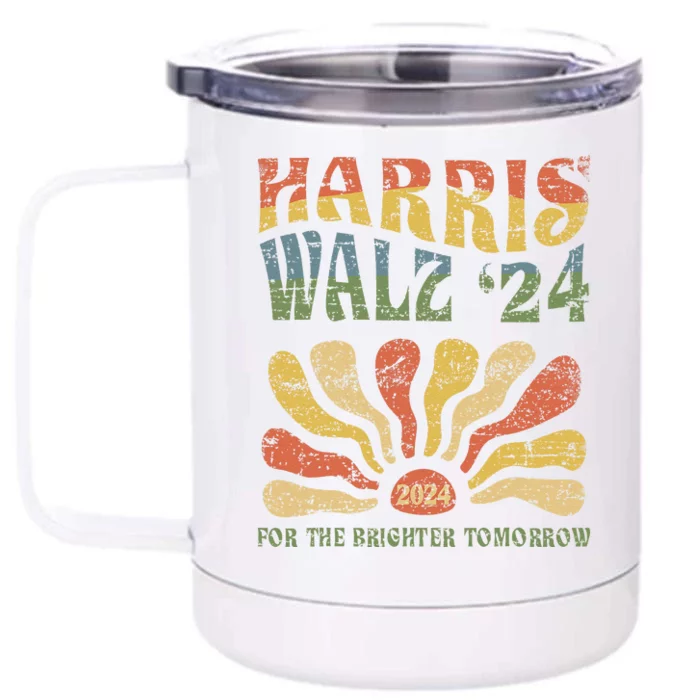 Harris Walz 2024 For President Patriotic Kamala Waltz 2024 Front & Back 12oz Stainless Steel Tumbler Cup