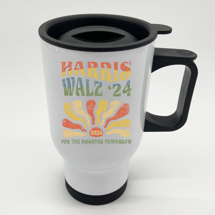 Harris Walz 2024 For President Patriotic Kamala Waltz 2024 Front & Back Stainless Steel Travel Mug