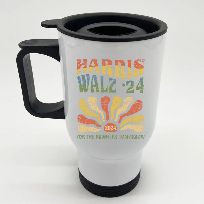 Harris Walz 2024 For President Patriotic Kamala Waltz 2024 Front & Back Stainless Steel Travel Mug