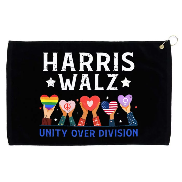 Harris Walz 2024 Unity Over Division Harris Walz 2024 Grommeted Golf Towel