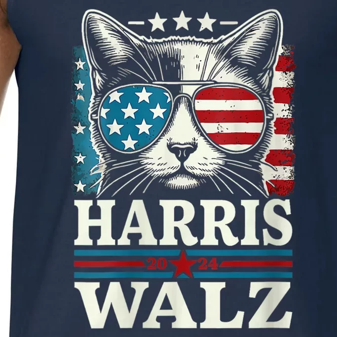 Harris Waltz 2024 Election Funny Cat Kamala Harris Tim Walz Comfort Colors® Tank Top