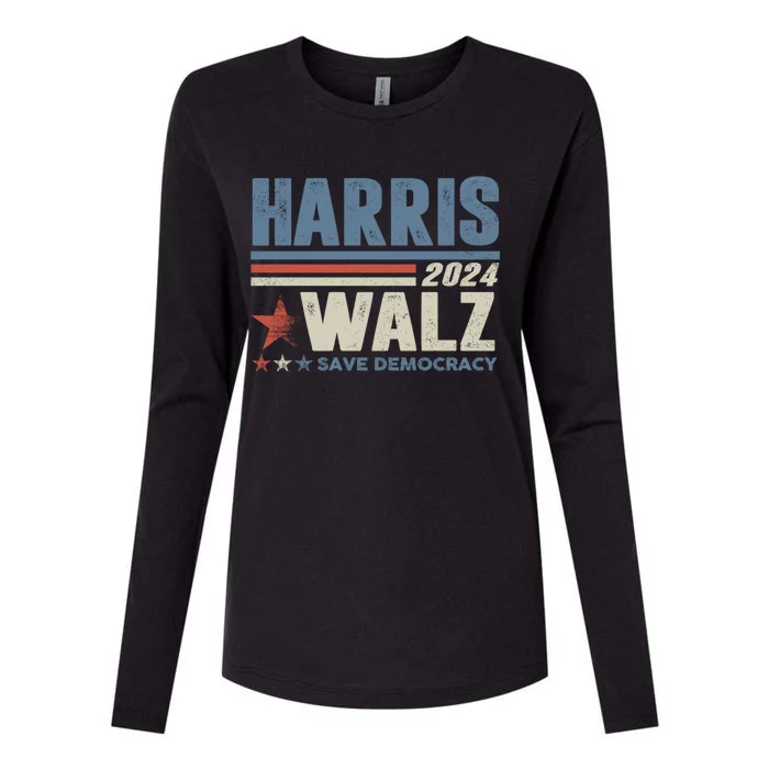 Harris Waltz 2024 Election Kamala Harris Tim Waltz 2024 Womens Cotton Relaxed Long Sleeve T-Shirt