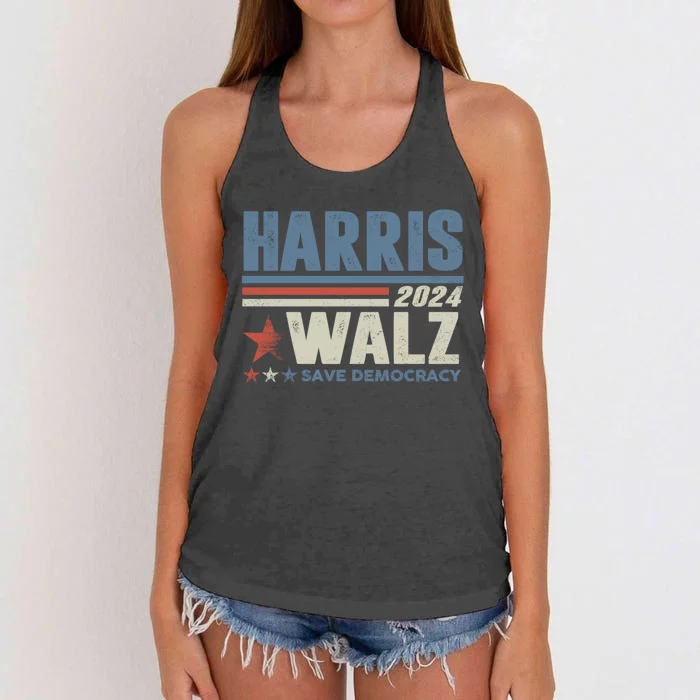 Harris Waltz 2024 Election Kamala Harris Tim Waltz 2024 Women's Knotted Racerback Tank