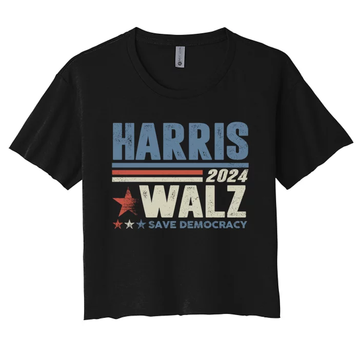 Harris Waltz 2024 Election Kamala Harris Tim Waltz 2024 Women's Crop Top Tee