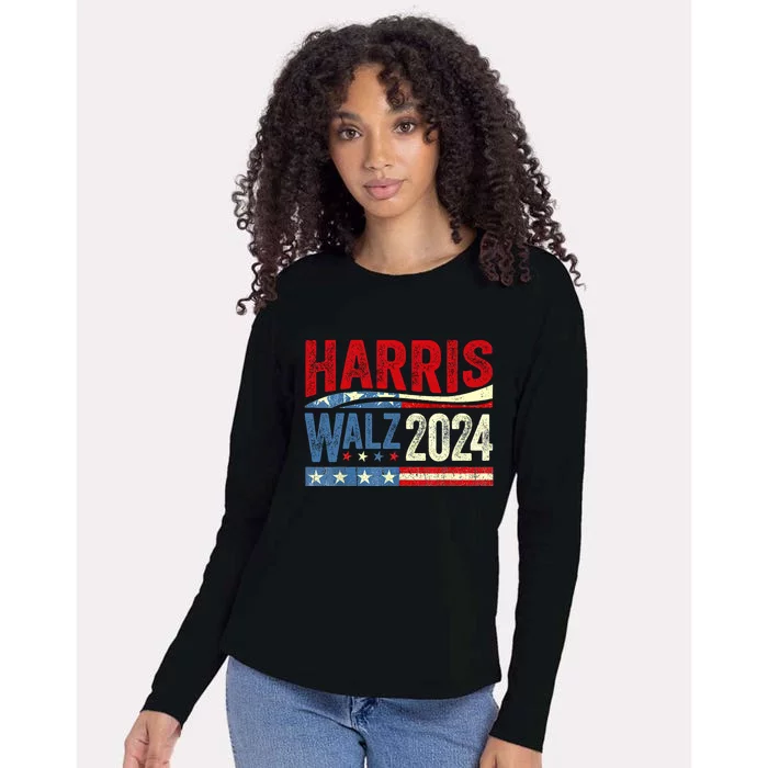 Harris Waltz 2024 Election Kamala Harris Tim Waltz 2024 Womens Cotton Relaxed Long Sleeve T-Shirt