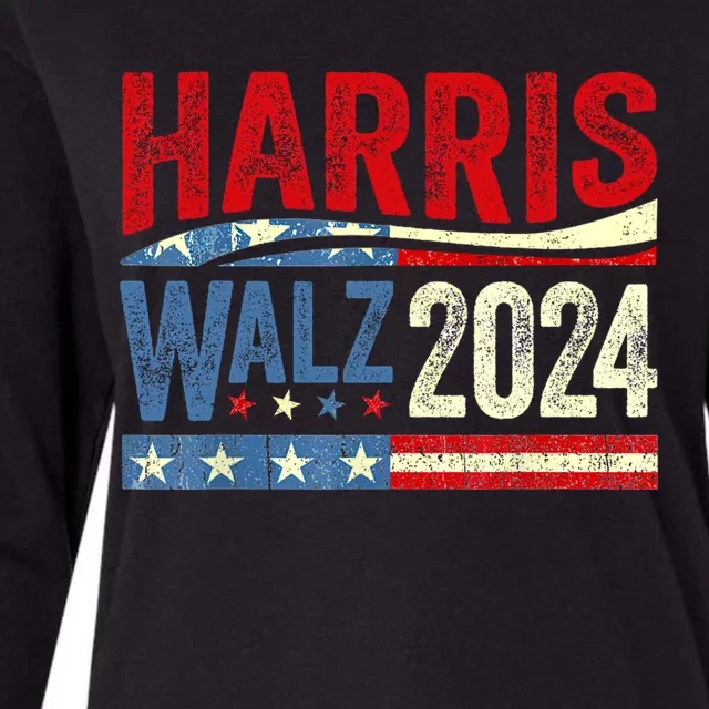 Harris Waltz 2024 Election Kamala Harris Tim Waltz 2024 Womens Cotton Relaxed Long Sleeve T-Shirt