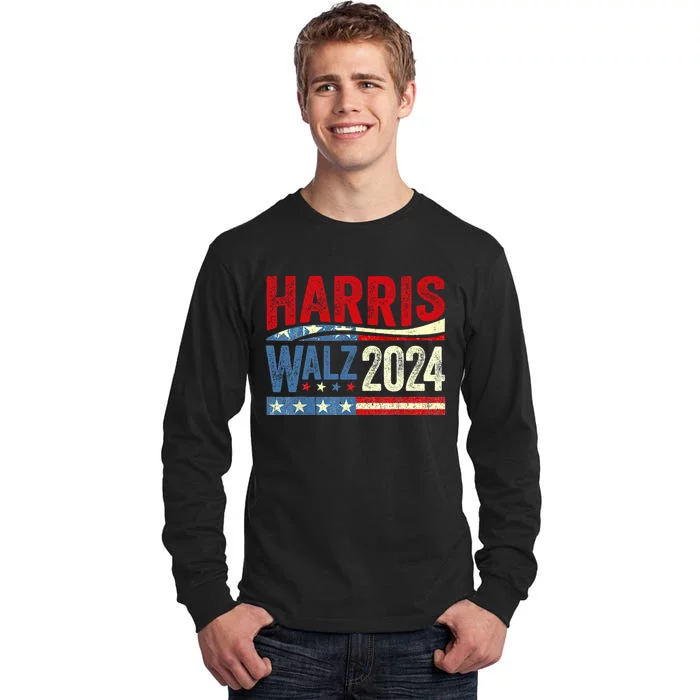 Harris Waltz 2024 Election Kamala Harris Tim Waltz 2024 Tall Long Sleeve T-Shirt