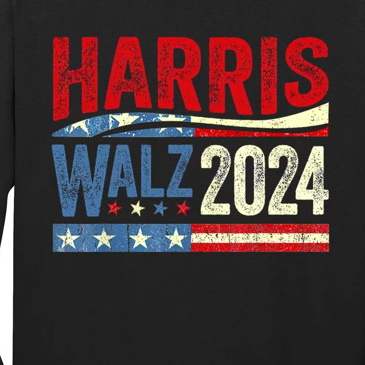 Harris Waltz 2024 Election Kamala Harris Tim Waltz 2024 Tall Long Sleeve T-Shirt