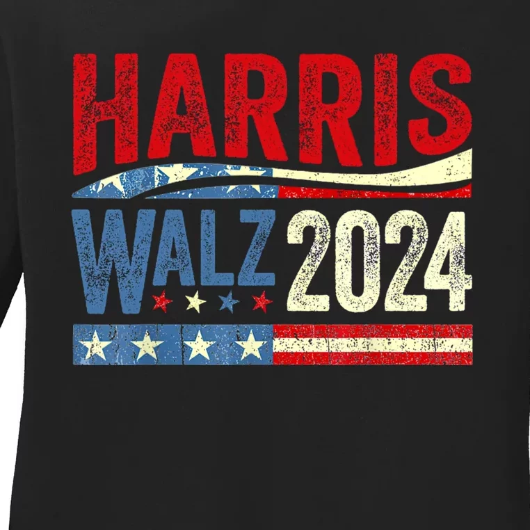 Harris Waltz 2024 Election Kamala Harris Tim Waltz 2024 Ladies Long Sleeve Shirt