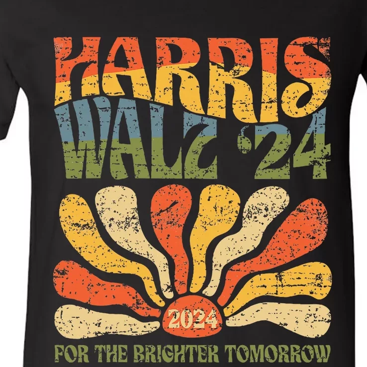 Harris Walz 2024 For President Patriotic Kamala Waltz 2024 V-Neck T-Shirt