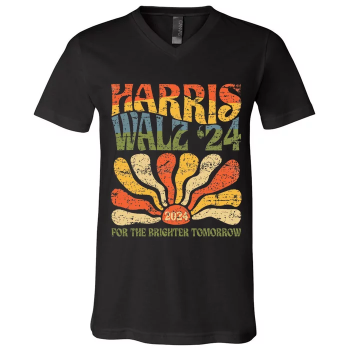 Harris Walz 2024 For President Patriotic Kamala Waltz 2024 V-Neck T-Shirt