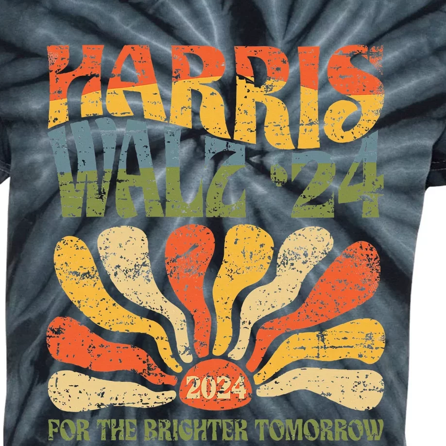 Harris Walz 2024 For President Patriotic Kamala Waltz 2024 Kids Tie-Dye T-Shirt