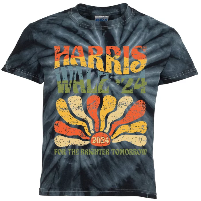 Harris Walz 2024 For President Patriotic Kamala Waltz 2024 Kids Tie-Dye T-Shirt