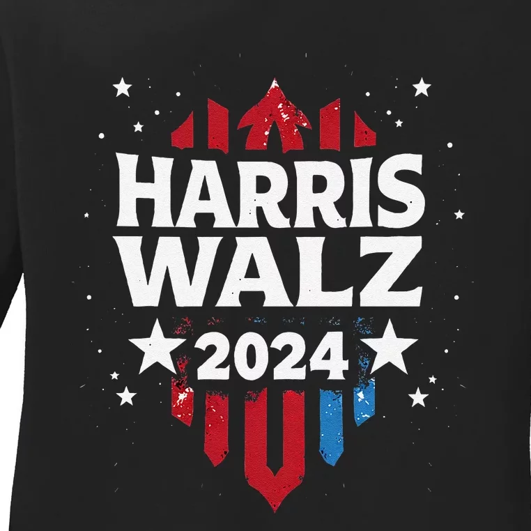 Harris Walz 2024 Kamala Harris Tom Walz Ladies Long Sleeve Shirt