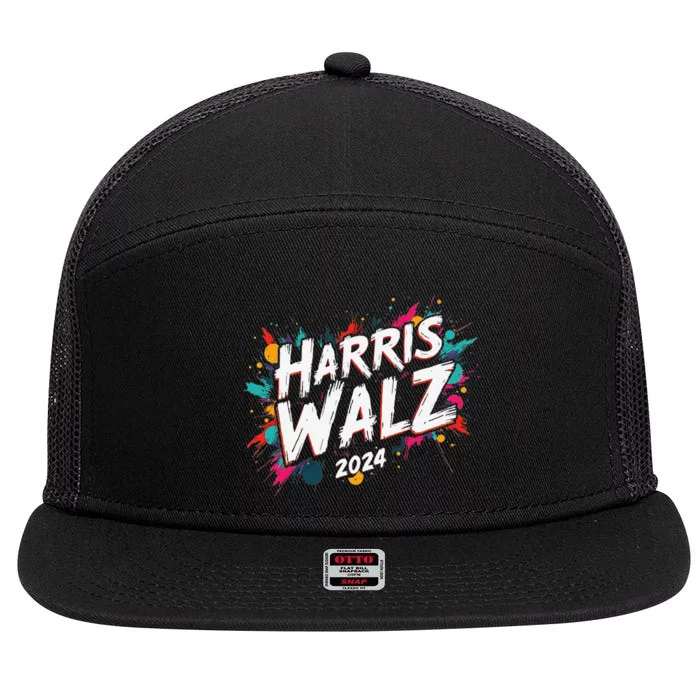 Harris Waltz 2024 Colorful Event 7 Panel Mesh Trucker Snapback Hat