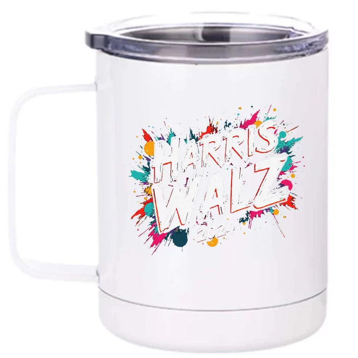 Harris Waltz 2024 Colorful Event Front & Back 12oz Stainless Steel Tumbler Cup