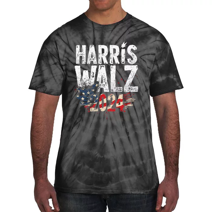 Harris Walz 2024 Patriotic Tie-Dye T-Shirt