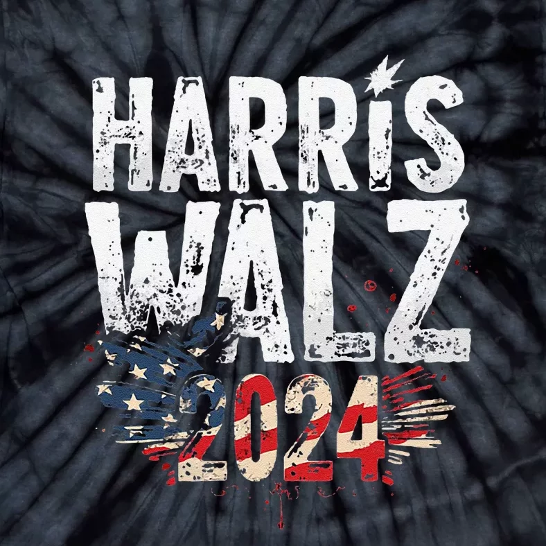 Harris Walz 2024 Patriotic Tie-Dye T-Shirt