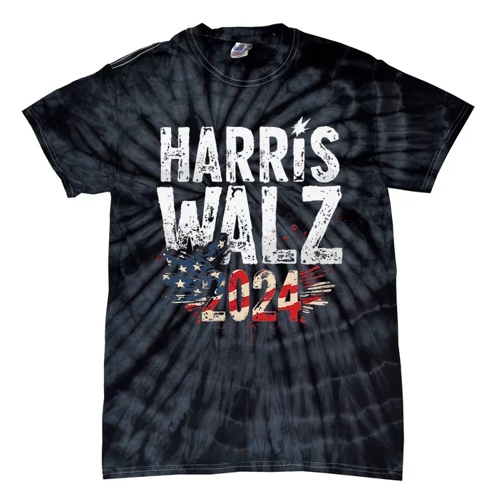 Harris Walz 2024 Patriotic Tie-Dye T-Shirt