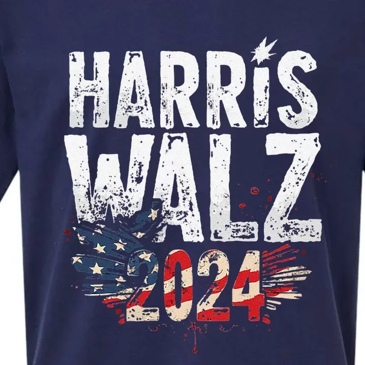 Harris Walz 2024 Patriotic Sueded Cloud Jersey T-Shirt