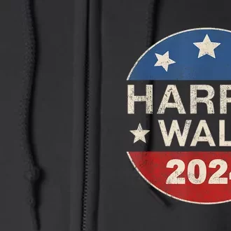 Harris Waltz 2024 Vp Kamala Harris Tim Waltz Retro Button Full Zip Hoodie