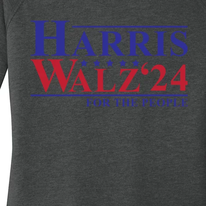 Harris Walz 2024 For The People Women's Perfect Tri Tunic Long Sleeve Shirt