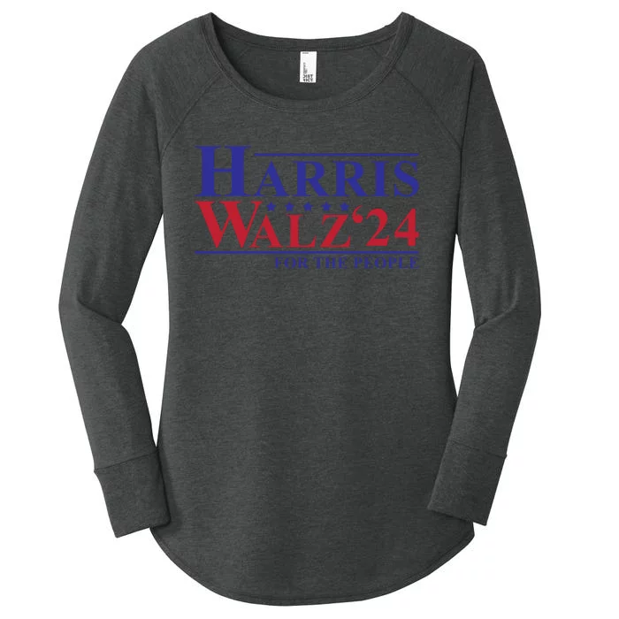 Harris Walz 2024 For The People Women's Perfect Tri Tunic Long Sleeve Shirt