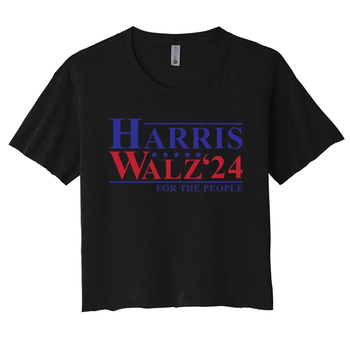 Harris Walz 2024 For The People Women's Crop Top Tee