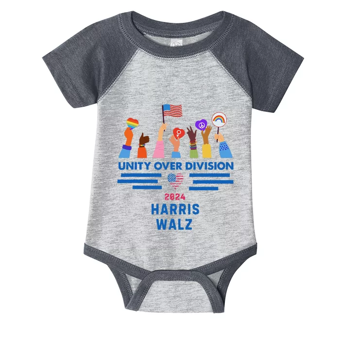 Harris Waltz 2024 Unity Over Division Infant Baby Jersey Bodysuit