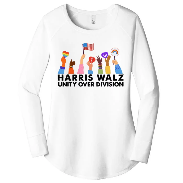 Harris Waltz 2024 Unity Over Division Women's Perfect Tri Tunic Long Sleeve Shirt